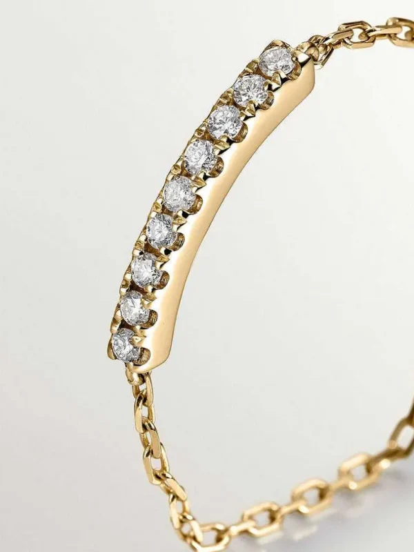 Anillos Con Diamantes-Aristocrazy Anillo De Cadena De Oro Amarillo De 18K Con Diamantes