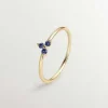 Anillos De Oro-Aristocrazy Anillo De Oro Amarillo De 9K Con Zafiros Azules