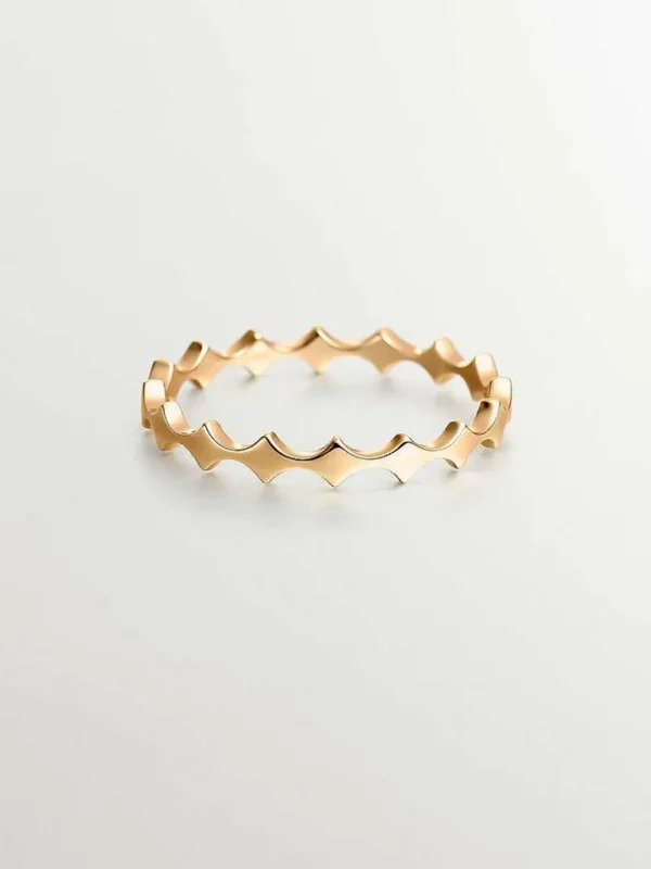 Anillos De Oro-Aristocrazy Anillo De Oro Amarillo De 9K Con Rombos