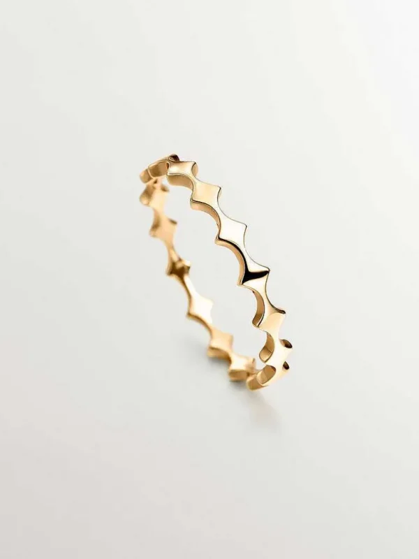 Anillos De Oro-Aristocrazy Anillo De Oro Amarillo De 9K Con Rombos