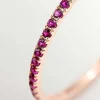 Anillos De Compromiso-Aristocrazy Anillo De Oro Rosa De 9K Con Rubies Rosas