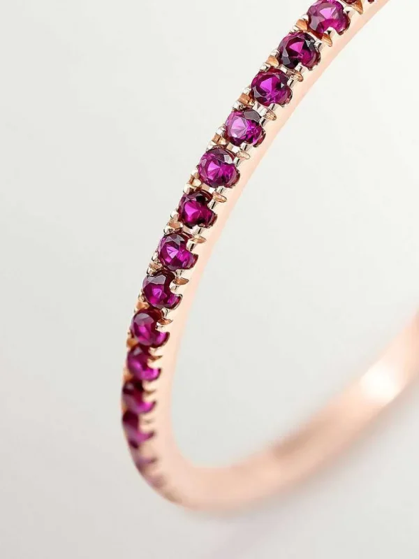 Anillos De Compromiso-Aristocrazy Anillo De Oro Rosa De 9K Con Rubies Rosas