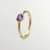 Anillos De Plata-Aristocrazy Anillo De Plata 925 Banada En Oro Amarillo De 18K Con Piedra Amatista Morada