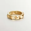 Anillos De Plata-Aristocrazy Anillo De Plata 925 Banada En Oro Amarillo De 18K Con Acabado Geometrico