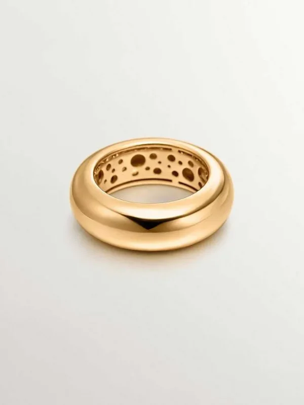 Anillos De Plata-Aristocrazy Anillo Grueso De Plata 925 Banada En Oro Amarillo De 18K