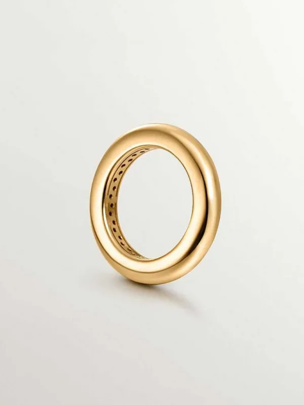 Anillos De Plata-Aristocrazy Anillo Grueso De Plata 925 Banada En Oro Amarillo De 18K