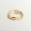 Anillos De Plata-Aristocrazy Anillo Tipo Alianza De Plata 925 Banada En Oro Amarillo De 18K Con Corazon Interior