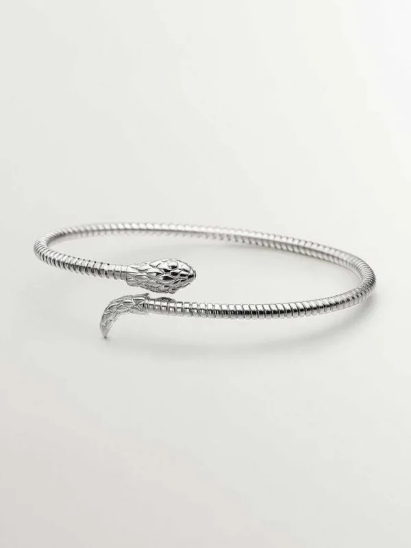 Brazaletes Y Pulseras Rígidas-Aristocrazy Brazalete De Plata 925 Con Forma De Serpiente