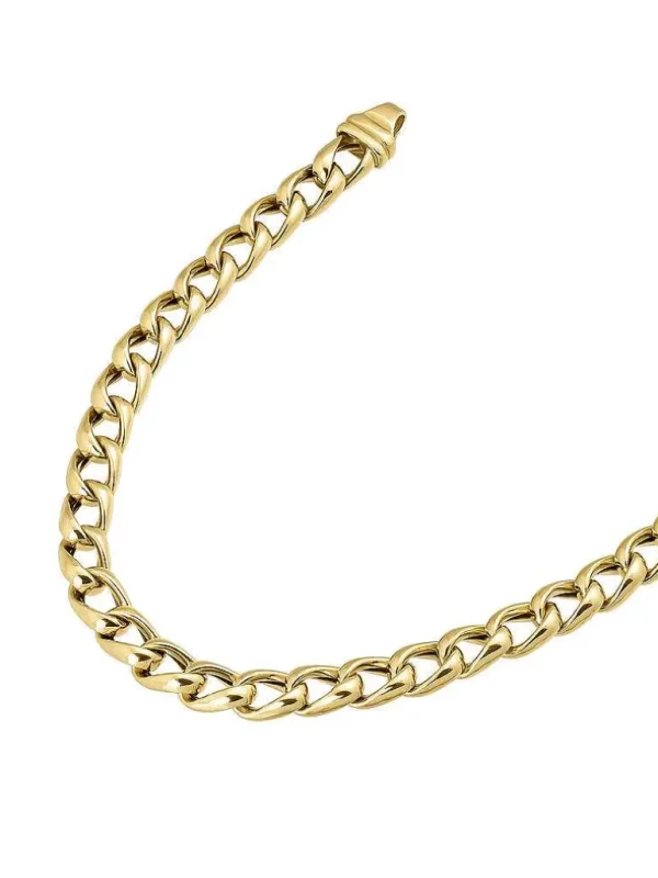 Cadenas-Aristocrazy Cadena De Eslabones Barbados De Plata 925 Banada En Oro Amarillo De 18K