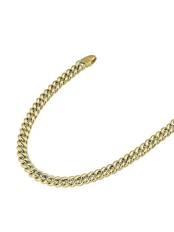 Joyas Personalizadas-Aristocrazy Cadena De Eslabones Barbados De Plata 925 Banada En Oro Amarillo De 18K