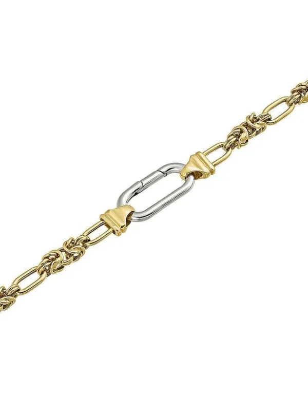 Cadenas-Aristocrazy Cadena De Eslabones Combinados De Plata 925 Banada En Oro Amarillo De 18K