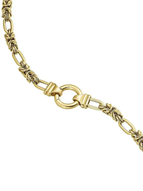 Cadenas-Aristocrazy Cadena De Eslabones Combinados De Plata 925 Banada En Oro Amarillo De 18K