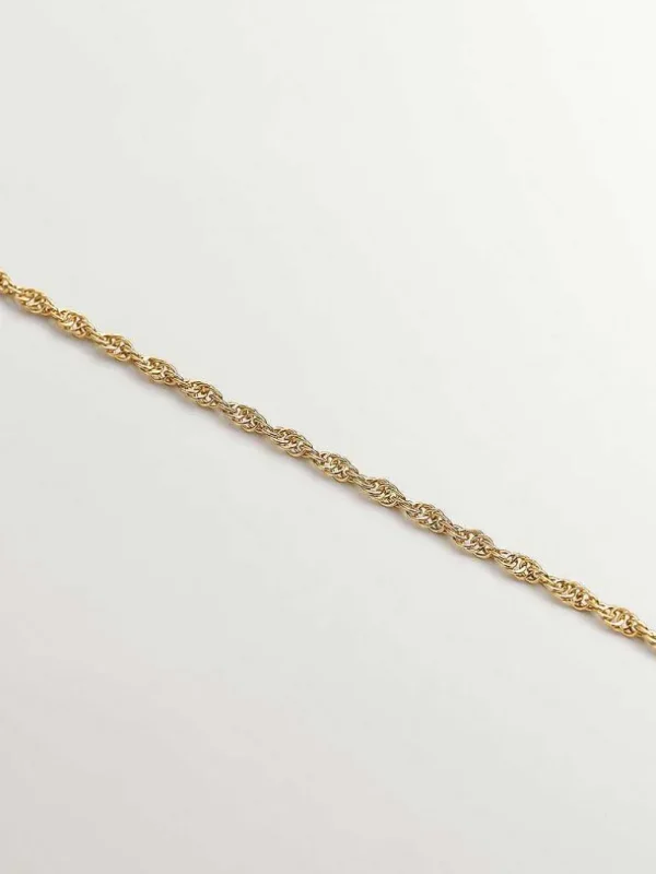 Cadenas-Aristocrazy Cadena De Eslabones Rope De Plata 925 Banada En Oro Amarillo De 18K