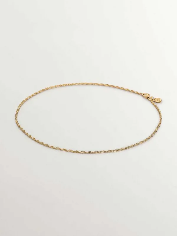 Cadenas-Aristocrazy Cadena De Eslabones Rope De Plata 925 Banada En Oro Amarillo De 18K