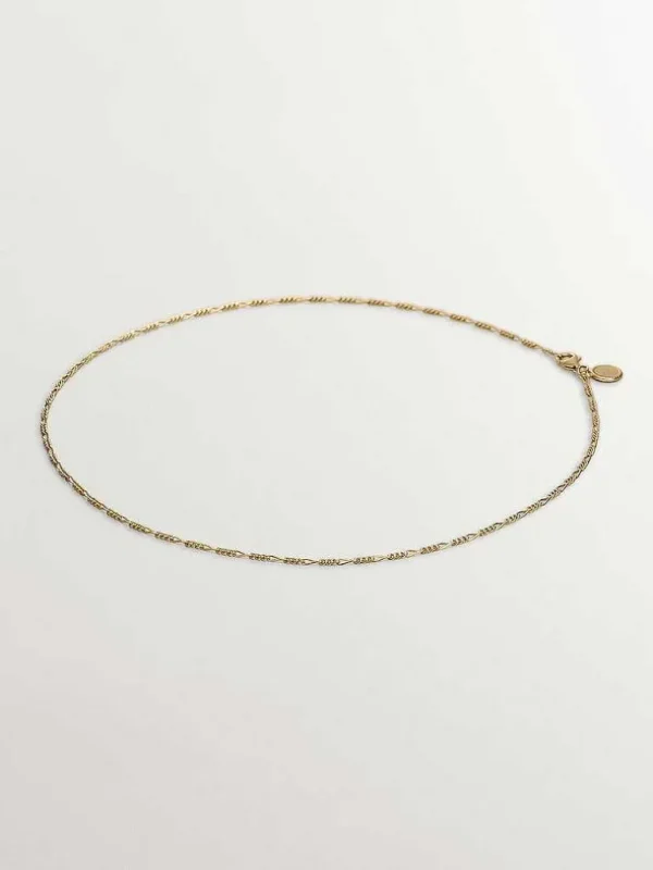 Joyas Personalizadas-Aristocrazy Cadena De Plata 925 Banada En Oro Amarillo De 18K Con Eslabones Figaro