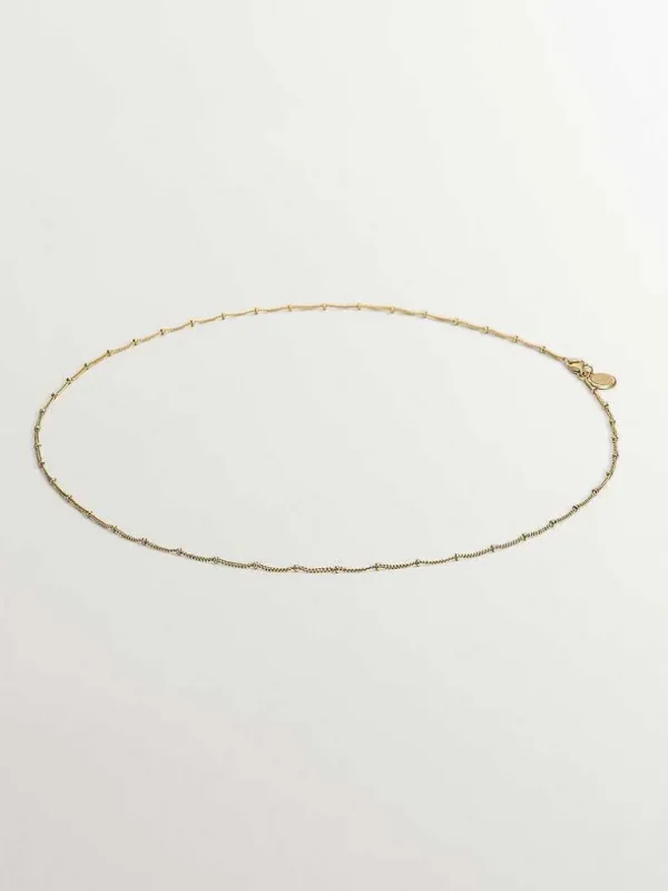 Joyas Personalizadas-Aristocrazy Cadena De Plata 925 Banada En Oro Amarillo De 18K Con Bolitas