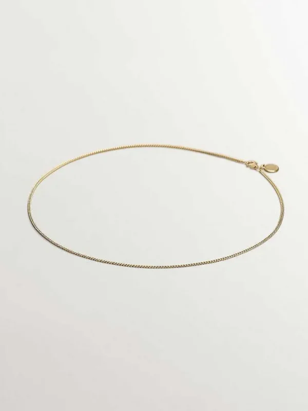 Cadenas-Aristocrazy Cadena Diamantada De Plata 925 Banada En Oro Amarillo De 18K