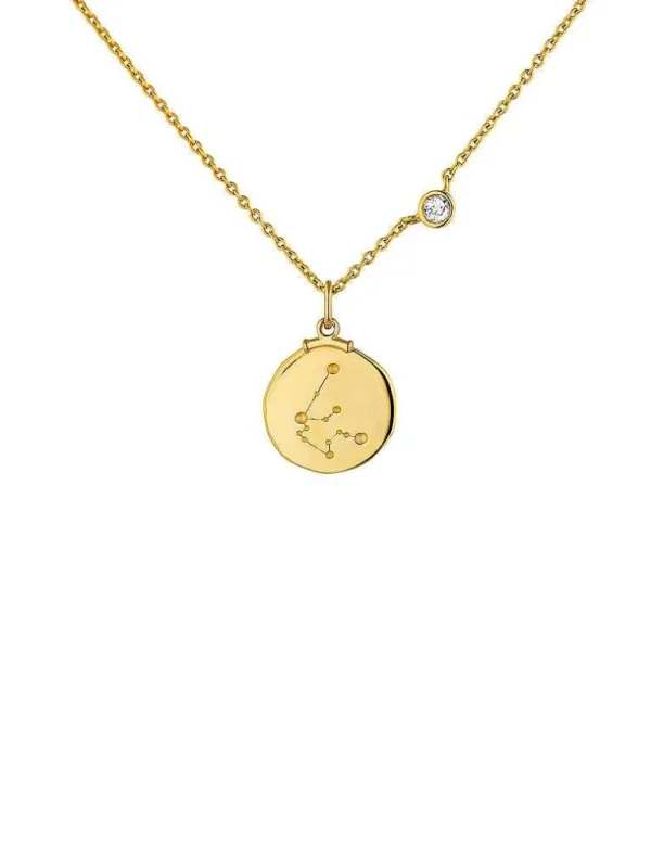 Charms De Horóscopo-Aristocrazy Charm Acuario De Plata 925 Banada En Oro Amarillo De 18K