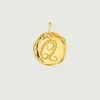 Charms De Letras-Aristocrazy Charm Artesanal De Plata 925 Banada En Oro Amarillo De 18K Con Inicial Q