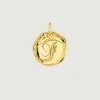 Conectores-Aristocrazy Charm Artesanal De Plata 925 Banada En Oro Amarillo De 18K Con Inicial F