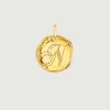 Charms De Letras-Aristocrazy Charm Artesanal De Plata 925 Banada En Oro Amarillo De 18K Con Inicial N