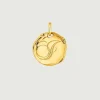 Charms De Letras-Aristocrazy Charm Artesanal De Plata 925 Banada En Oro Amarillo De 18K Con Inicial J