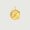 Conectores-Aristocrazy Charm Artesanal De Plata 925 Banada En Oro Amarillo De 18K Con Inicial K