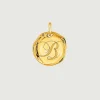 Charms De Letras-Aristocrazy Charm Artesanal De Plata 925 Banada En Oro Amarillo De 18K Con Inicial B