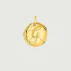 Conectores-Aristocrazy Charm Artesanal De Plata 925 Banada En Oro Amarillo De 18K Con Inicial G