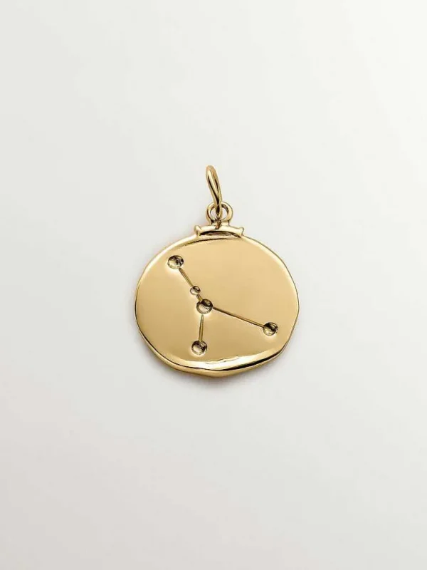 Conectores-Aristocrazy Charm Cancer De Plata 925 Banada En Oro Amarillo De 18K