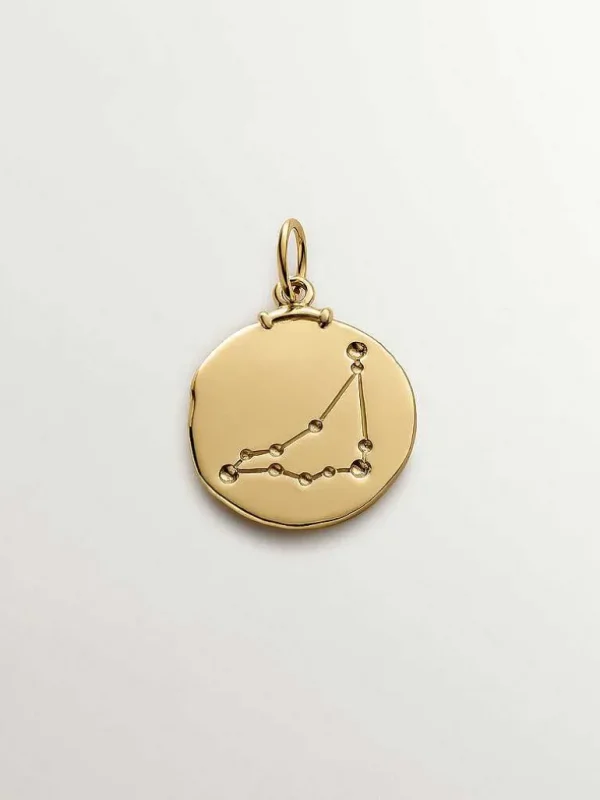 Charms De Horóscopo-Aristocrazy Charm Capricornio De Plata 925 Banada En Oro Amarillo De 18K