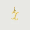 Conectores-Aristocrazy Charm De Plata 925 Banada En Oro Amarillo De 18K Con Inicial X