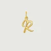 Conectores-Aristocrazy Charm De Plata 925 Banada En Oro Amarillo De 18K Con Inicial R