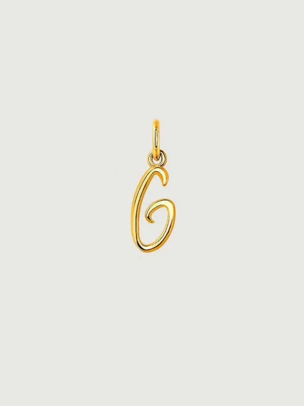 Conectores-Aristocrazy Charm De Plata 925 Banada En Oro Amarillo De 18K Con Inicial M