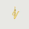 Charms De Letras-Aristocrazy Charm De Plata 925 Banada En Oro Amarillo De 18K Con Inicial V