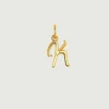 Conectores-Aristocrazy Charm De Plata 925 Banada En Oro Amarillo De 18K Con Inicial K