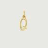 Charms De Letras-Aristocrazy Charm De Plata 925 Banada En Oro Amarillo De 18K Con Inicial Q