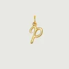 Charms De Letras-Aristocrazy Charm De Plata 925 Banada En Oro Amarillo De 18K Con Inicial P