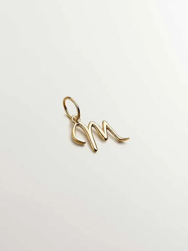 Charms De Letras-Aristocrazy Charm De Plata 925 Banada En Oro Amarillo De 18K Con Inicial M