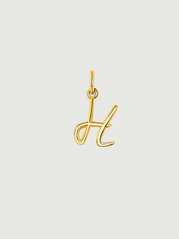 Charms De Letras-Aristocrazy Charm De Plata 925 Banada En Oro Amarillo De 18K Con Inicial H