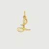 Conectores-Aristocrazy Charm De Plata 925 Banada En Oro Amarillo De 18K Con Inicial L