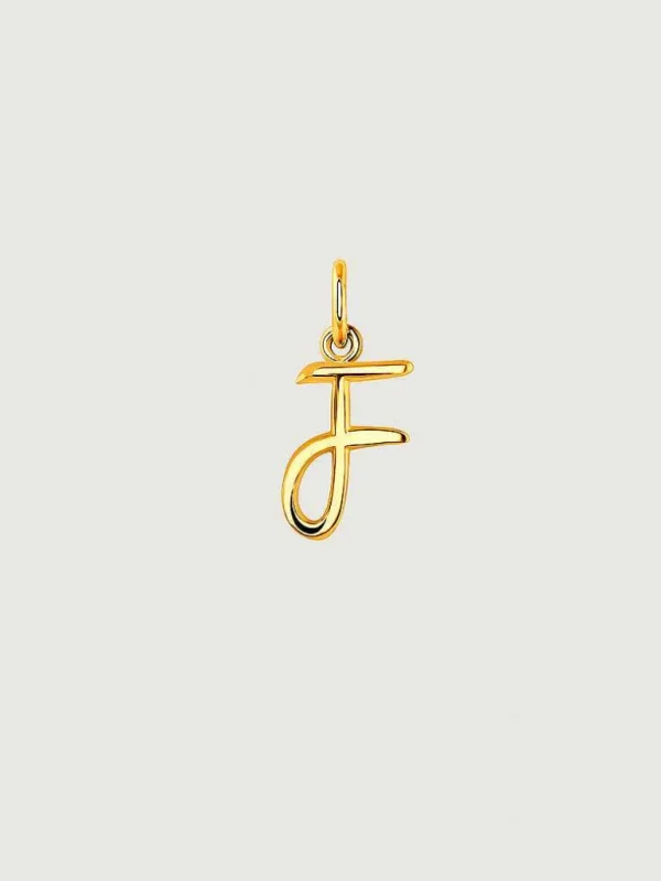 Charms De Letras-Aristocrazy Charm De Plata 925 Banada En Oro Amarillo De 18K Con Inicial F