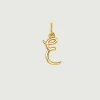 Conectores-Aristocrazy Charm De Plata 925 Banada En Oro Amarillo De 18K Con Inicial E