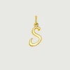 Conectores-Aristocrazy Charm De Plata 925 Banada En Oro Amarillo De 18K Con Inicial S