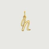 Conectores-Aristocrazy Charm De Plata 925 Banada En Oro Amarillo De 18K Con Inicial N