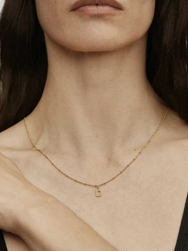 Conectores-Aristocrazy Charm De Plata 925 Banada En Oro Amarillo De 18K Y Topacios Blancos Inicial D