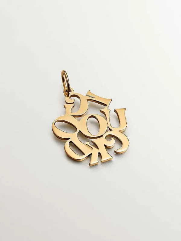 Charms De Plata-Aristocrazy Charm De Plata 925 Banada En Oro Amarillo De 18K Good Luck