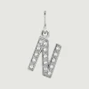 Charms De Letras-Aristocrazy Charm De Plata 925 Y Topacios Blancos Inicial N