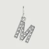 Charms De Letras-Aristocrazy Charm De Plata 925 Y Topacios Blancos Inicial M