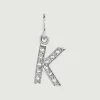 Charms De Letras-Aristocrazy Charm De Plata 925 Y Topacios Blancos Inicial K